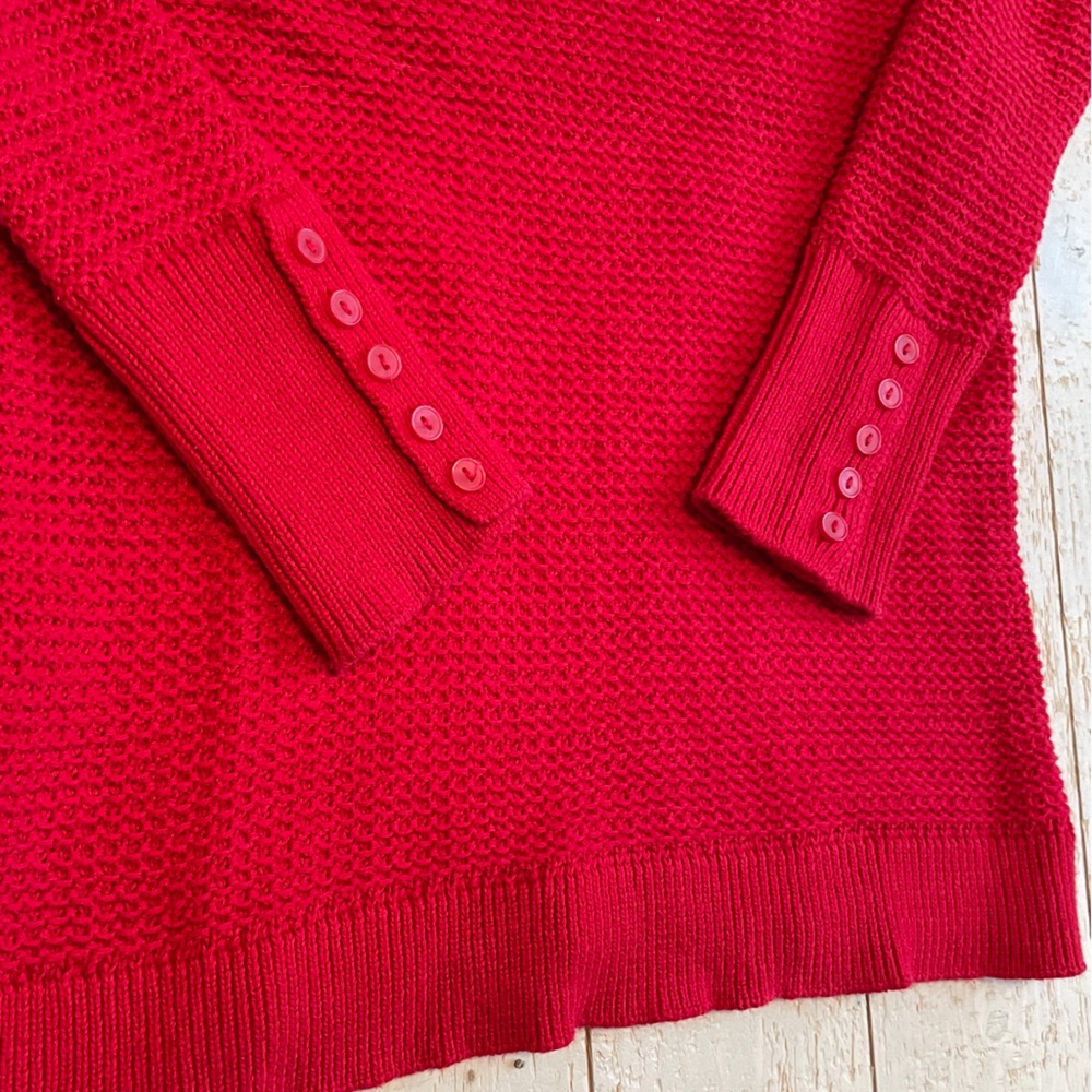 Ann Taylor Loft XSP Red Sweater 100% Cotton - Picture 3 of 5